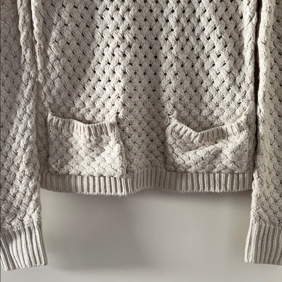 Olive & Oak Cream Woven Sweater with Pockets - M - Picture 3 of 5